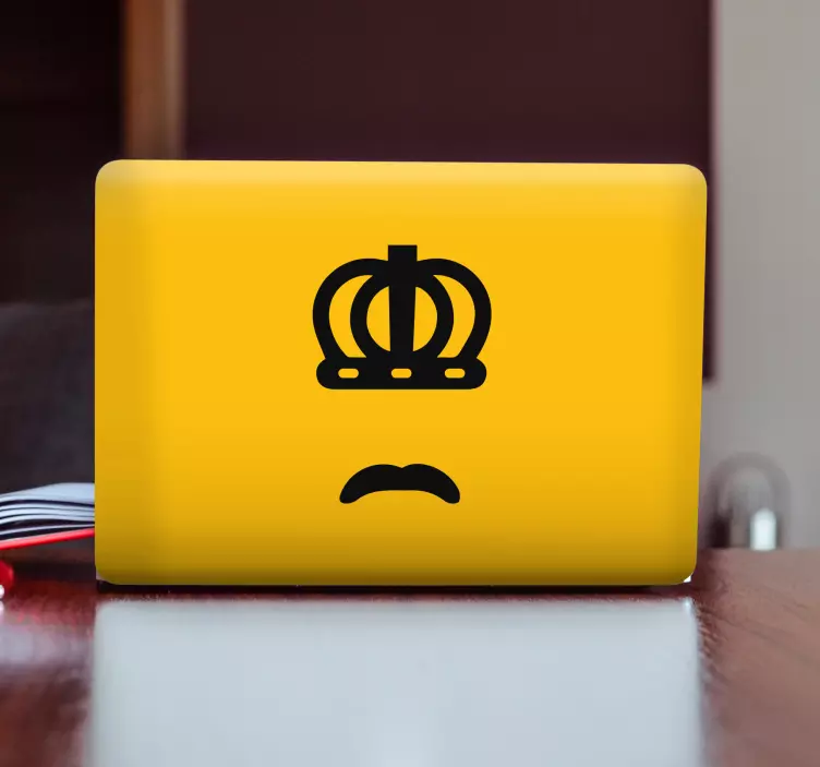 Vinilo para portátiles Freddie bigote y corona - TenVinilo