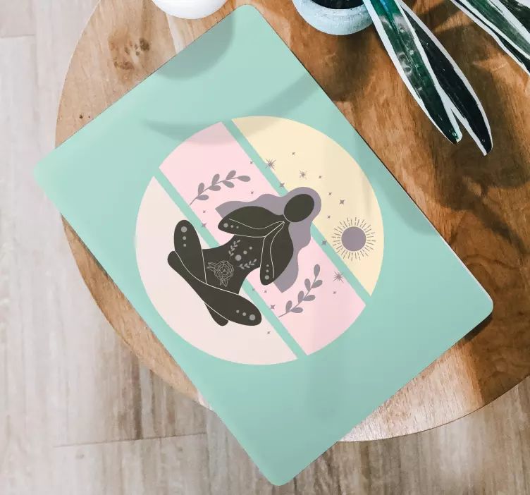 Vinilo para portátiles Hermosas posturas de yoga en círculo - TenVinilo