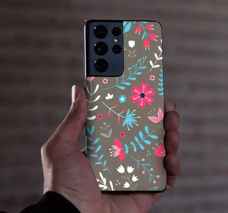 Sticker para Samsung Estampado floral colorido ditsy - TenVinilo