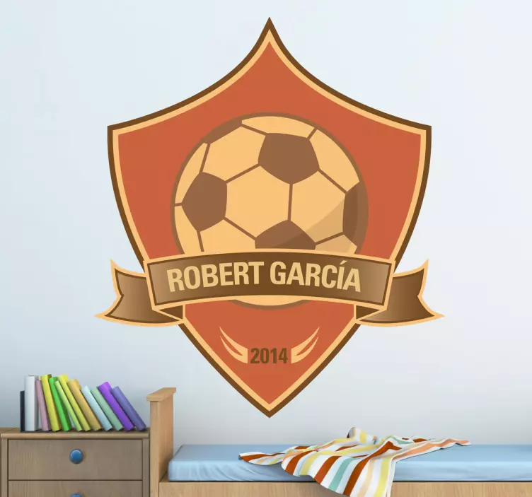 Pegatina personalizada campeón fútbol - TenVinilo