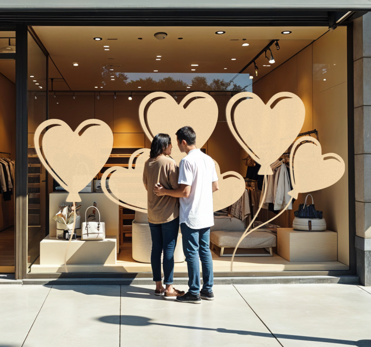 Pegatina San Valentín globos de corazón - TenVinilo