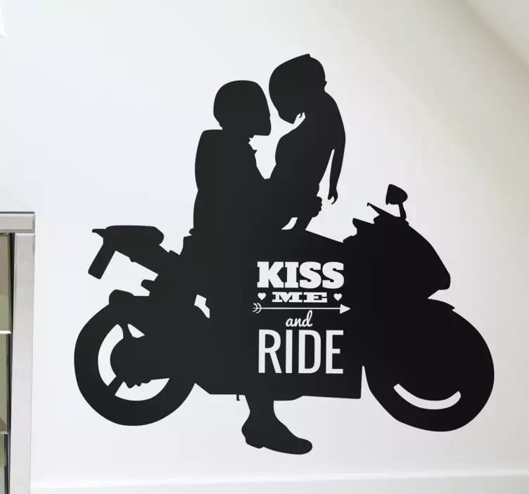 Pegatinas moto kiss me and ride - TenVinilo