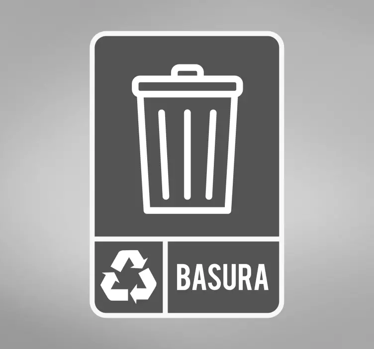 Señalética adhesiva reciclaje basura general - TenVinilo