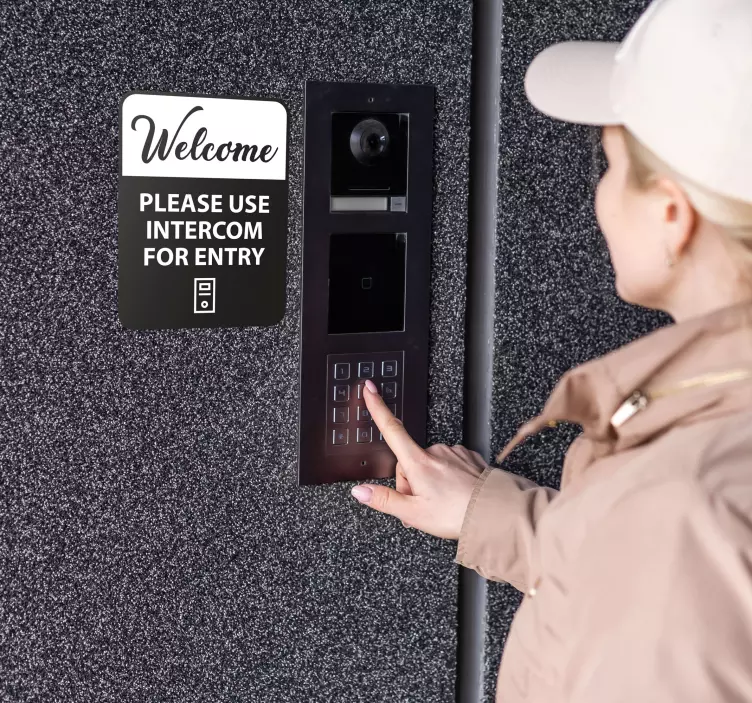 Señalética adhesiva usa el intercom para traducir este textoUtili - TenVinilo