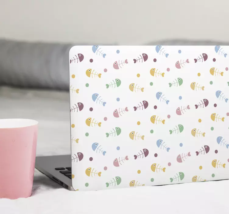 Vinilo portátiles espinas de pescado coloridas - TenVinilo