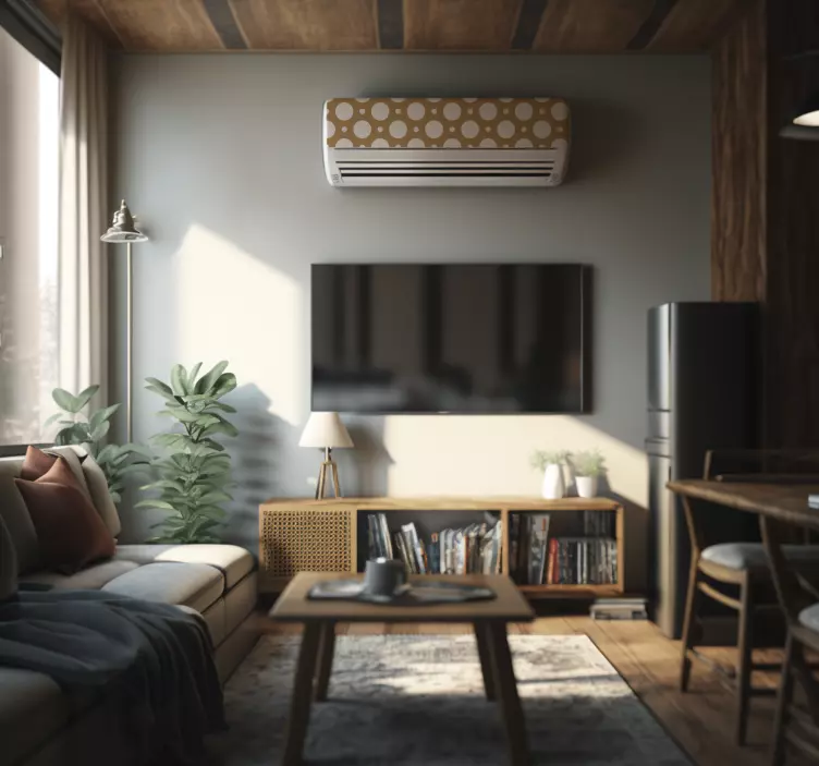 Vinilo círculo marrón con puntos blancos - TenVinilo