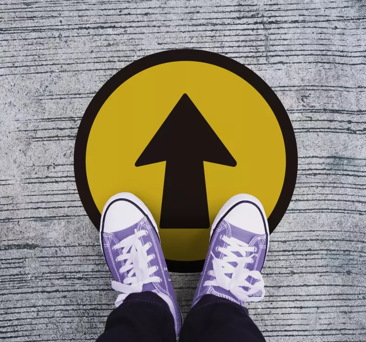 Vinilo suelo flecha negra y amarilla - TenVinilo