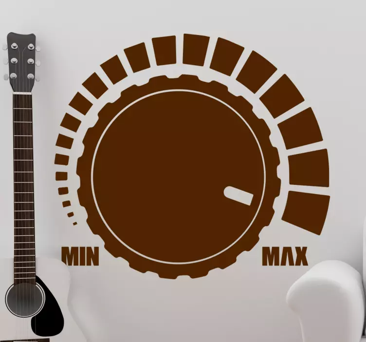 Vinilo decorativo botón de música a tope  - TenVinilo