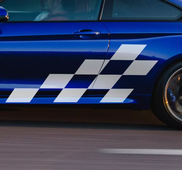 Vinilo decorativo coche cuadros blancos - TenVinilo