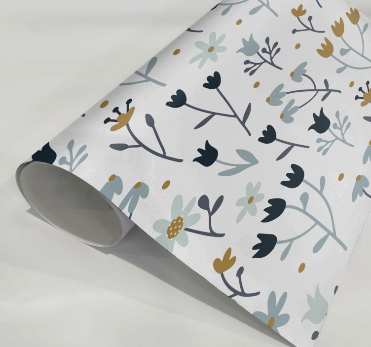 Vinilo para mueble flores minimalistasFlores minimalistas - TenVinilo