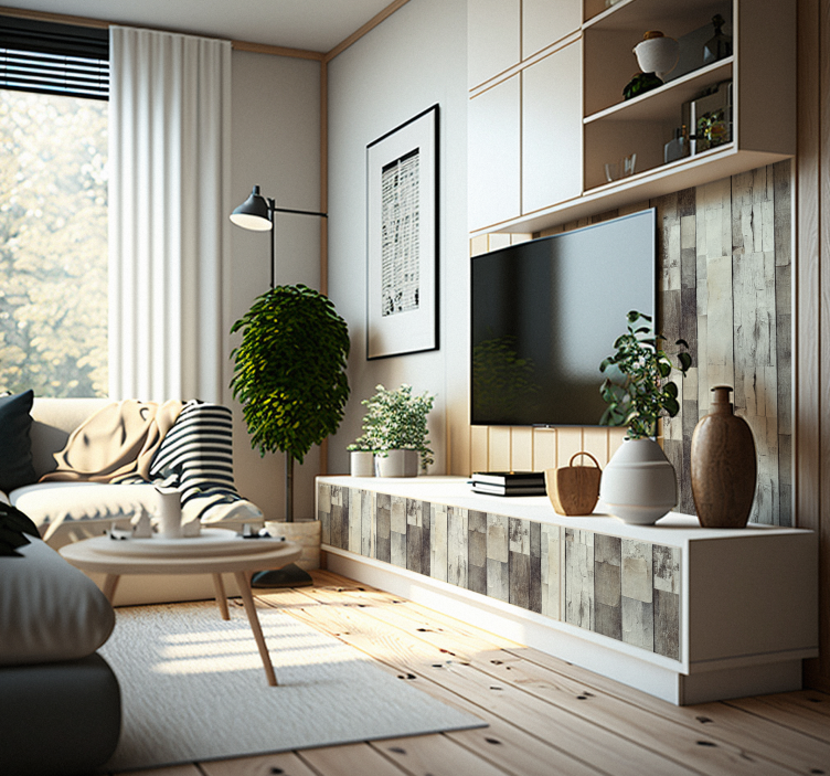 Vinilo para mueble madera clara envejecida - TenVinilo