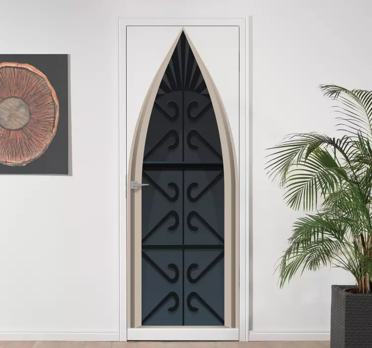 Vinilo decorativo para puerta castillo medieval - TenVinilo