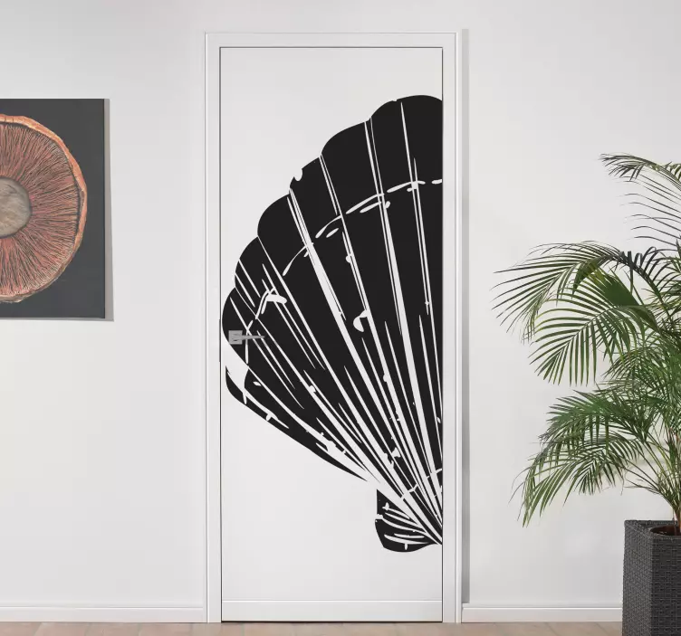 Vinilo decorativo para puerta concha de mar - TenVinilo
