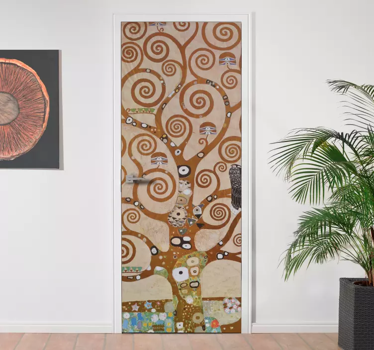 Vinilo decorativo para puerta de árbol de la vida - TenVinilo