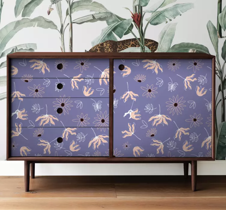 Vinilo adhesivo superficie con motivo floral - TenVinilo