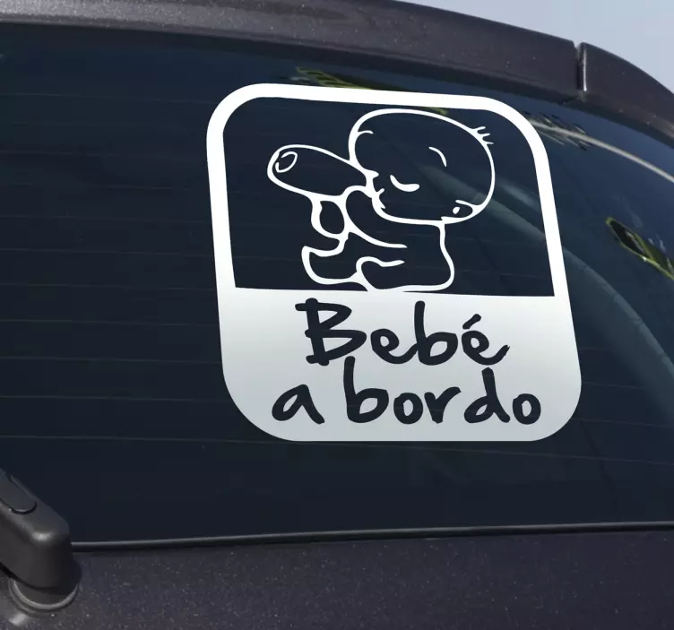 Vinilo advertencia bebé coche - TenVinilo