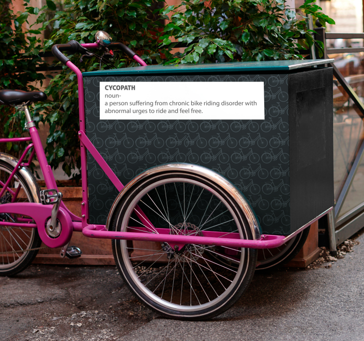 Vinilo bicicleta el cicópata tiene ganas de montar - TenVinilo