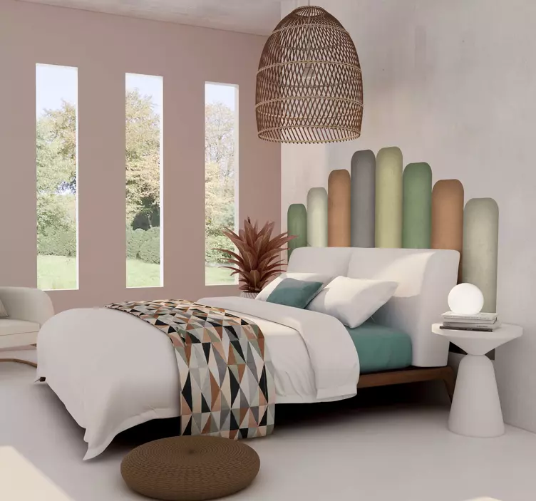 Vinilo cabecero diseño curvo suave - TenVinilo