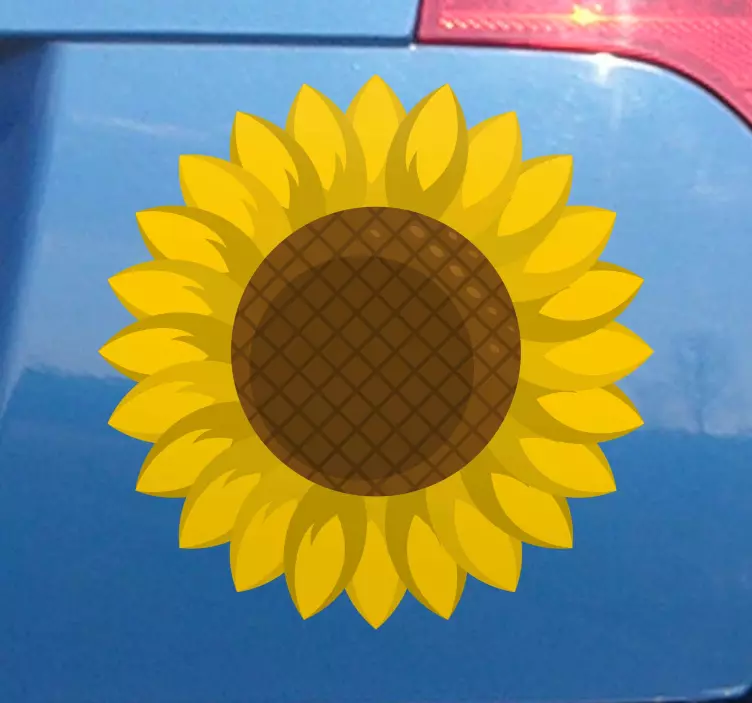Pegatina coche flor de girasol - TenVinilo