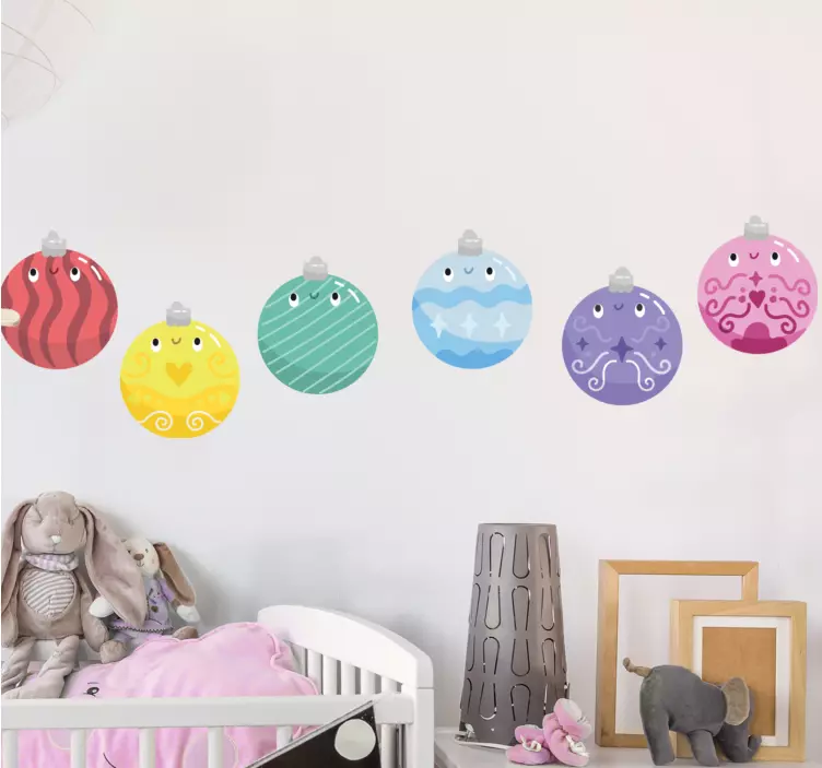 Vinilo navideño juego de adornos divertidos - TenVinilo