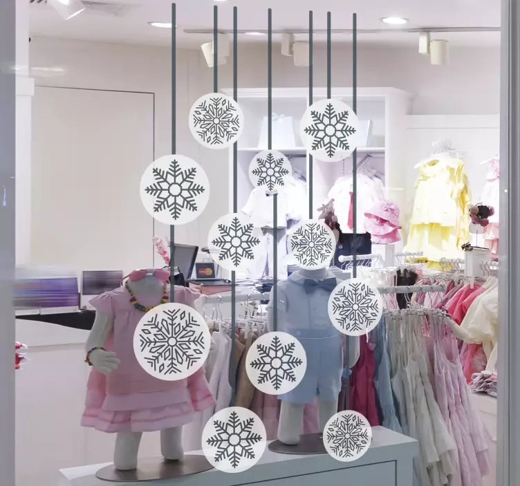 Vinilo copos para escaparates de navidad - TenVinilo