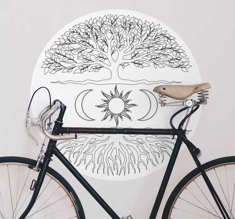 Vinilo de árbol Arbol de la vida luna y sol - TenVinilo