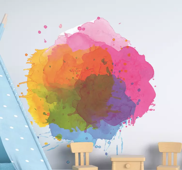 Vinilo arte salpicaduras de acuarela - TenVinilo