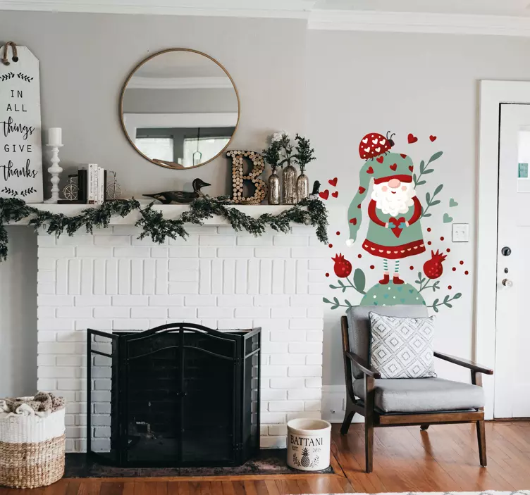 Pegatinas de navidad Gnomo de navidad - TenVinilo