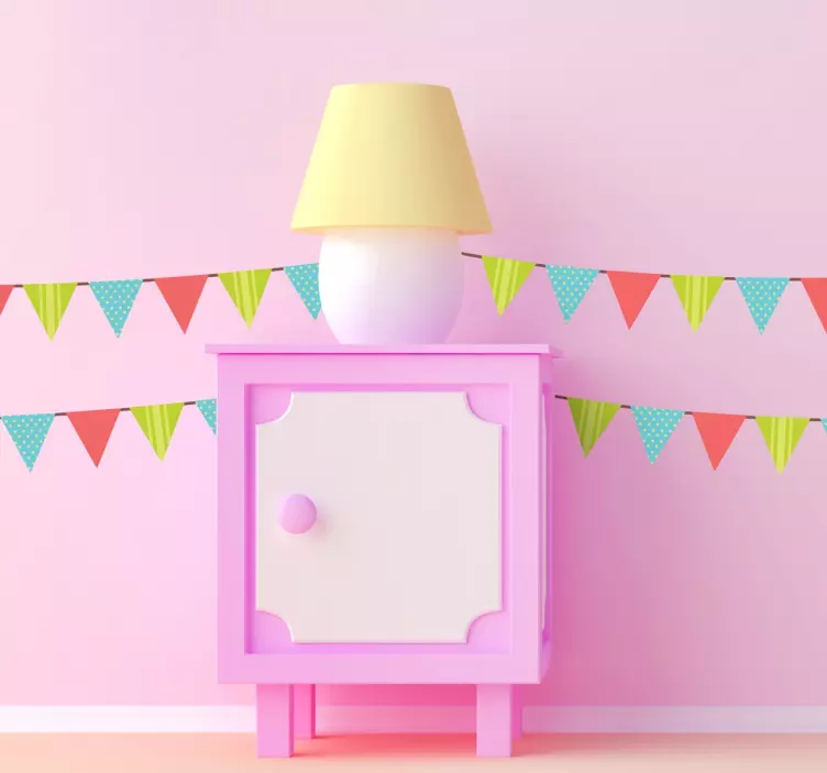 Vinilo decorativo banderines triangulares fiesta - TenVinilo