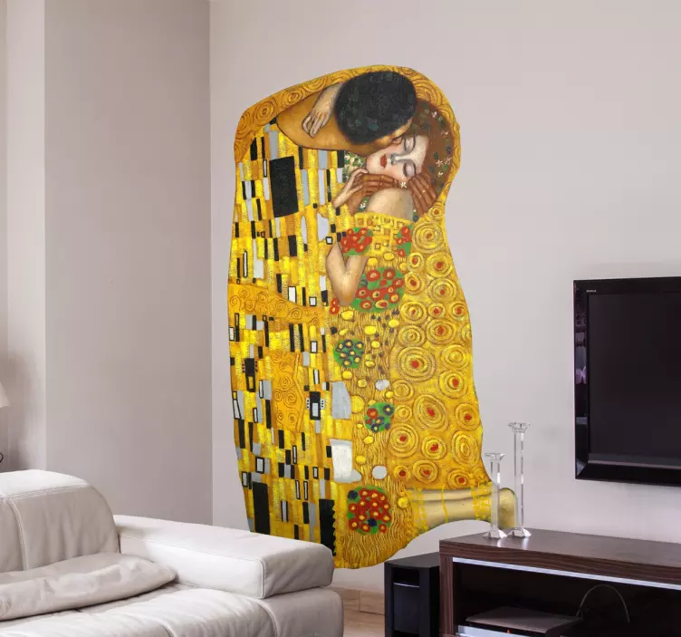 Vinilo decorativo beso de Klimt - TenVinilo