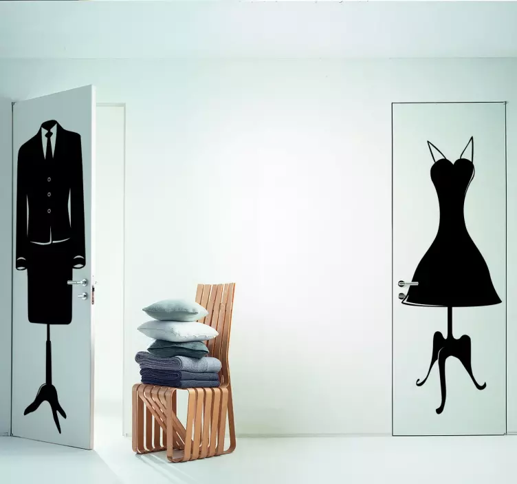 Vinilo para puerta busto mujer - TenVinilo