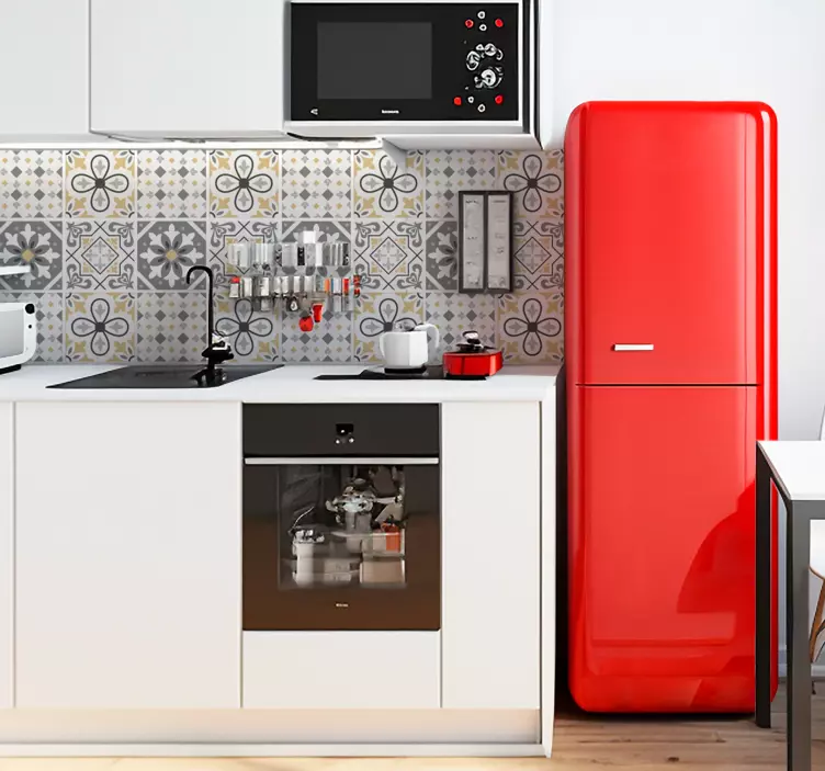 Vinilo cocina azulejos de cemento amiaz - TenVinilo