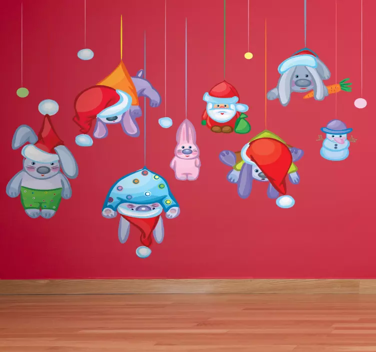 Vinilo decorativo colgantes navideños - TenVinilo