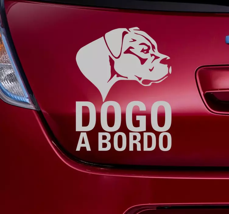 Vinilo decorativo Dogo a bordo - TenVinilo