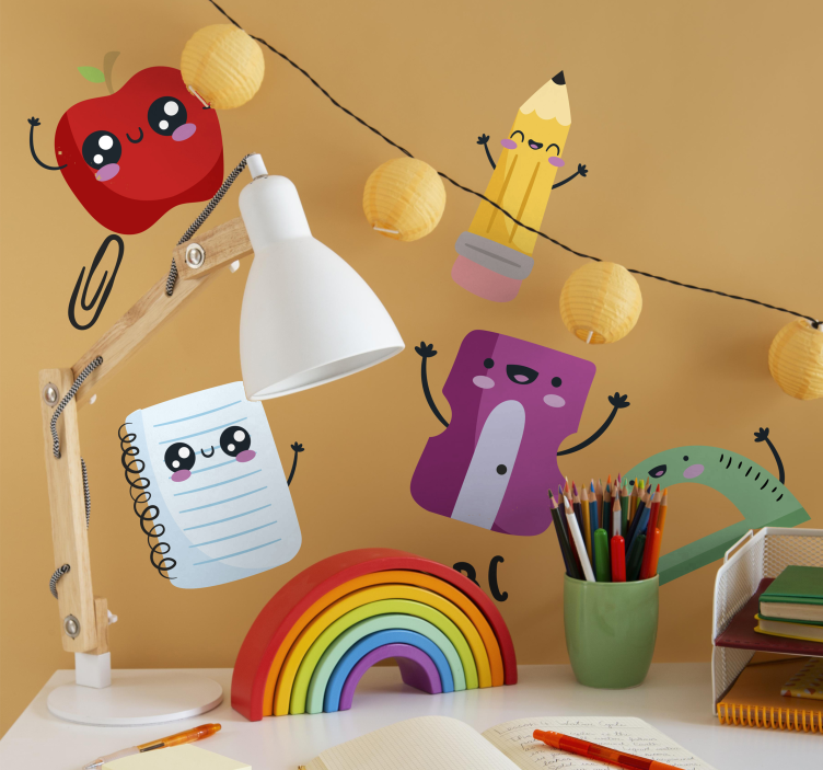 Vinilo educativo conjunto de regreso a la escuela - TenVinilo