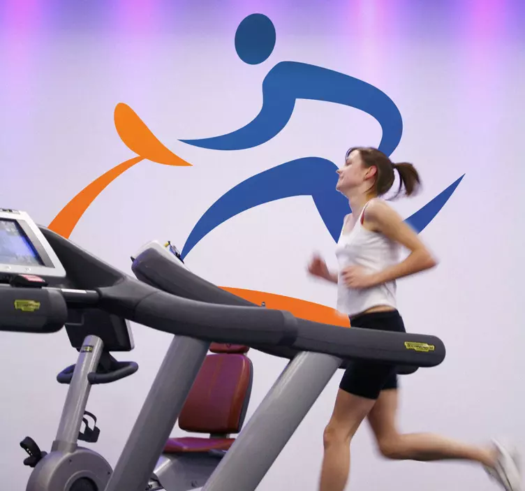 Vinilo decorativo gimnasio máquina correr - TenVinilo