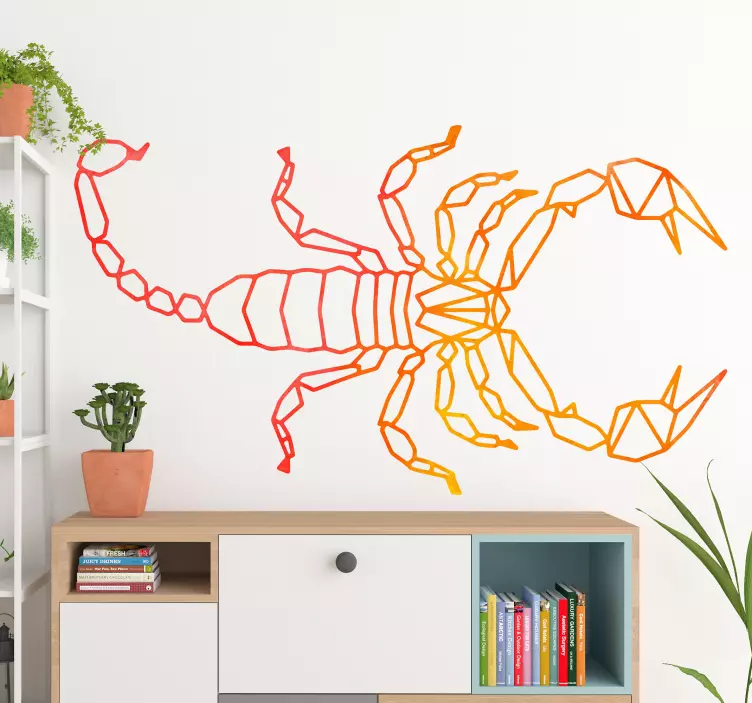 Vinilo pared insecto escorpión colores acuarela - TenVinilo