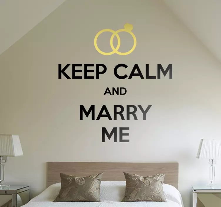 Vinilo decorativo keep calm and marry me - TenVinilo