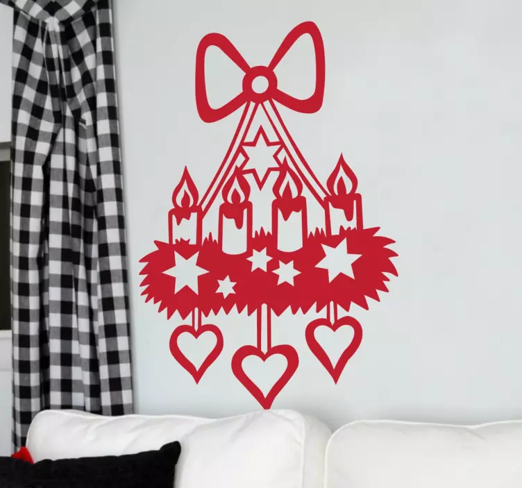 Vinilo decorativo lámpara velas navidad - TenVinilo