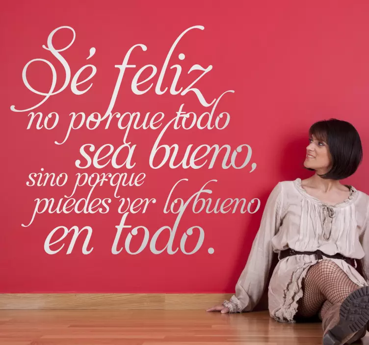 Vinilo decorativo lo bueno en todo - TenVinilo