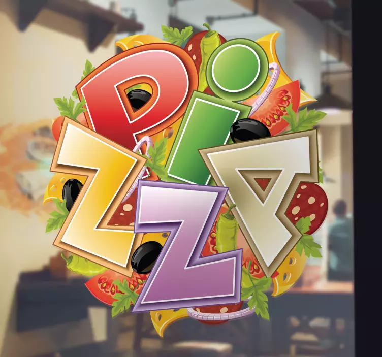 Vinilo decorativo logo pizzeria - TenVinilo