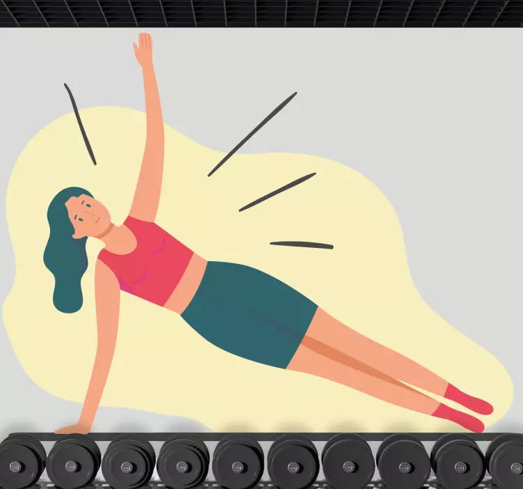 Vinilo Mujer haciendo ejercicio ilustración - TenVinilo