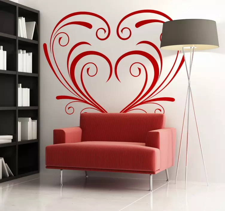 Vinilo decorativo ornamental corazón - TenVinilo