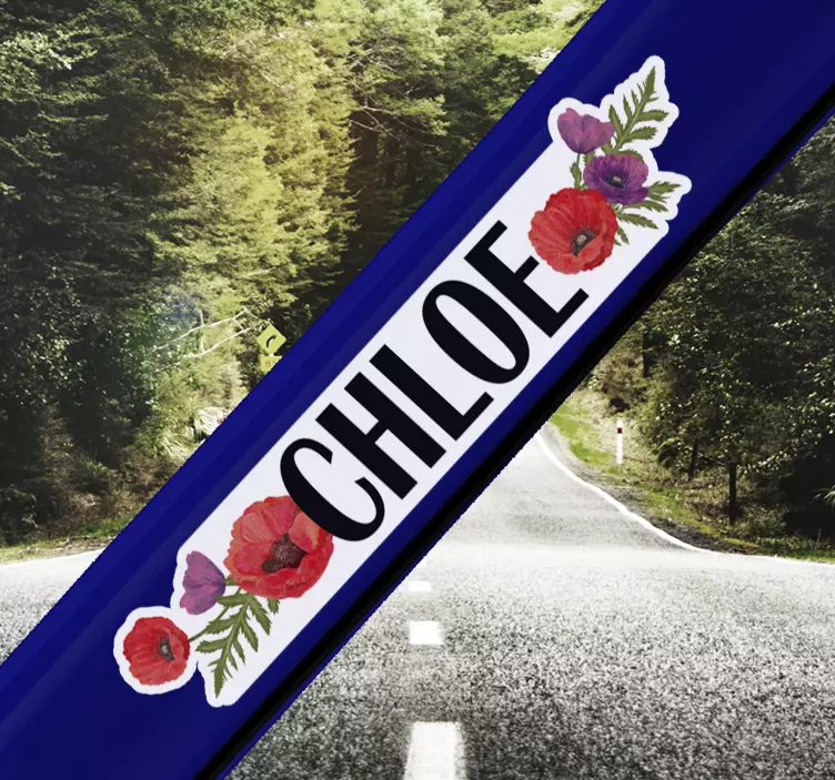 Pegatina para bicicleta con rosas y nombre - TenVinilo