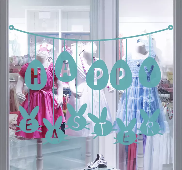 Vinilo decorativo para cristalera feliz Pascua - TenVinilo