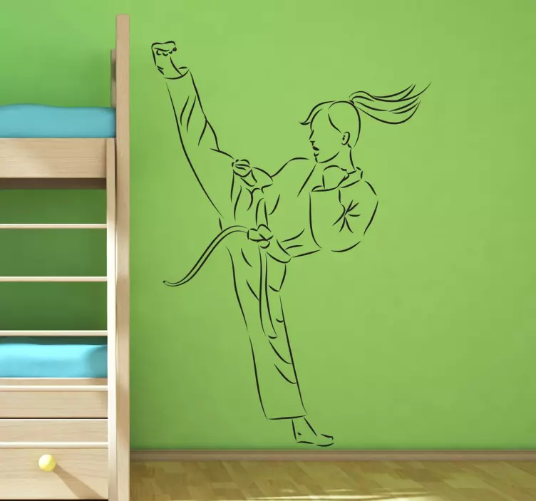 Vinilo decorativo patada karateka - TenVinilo