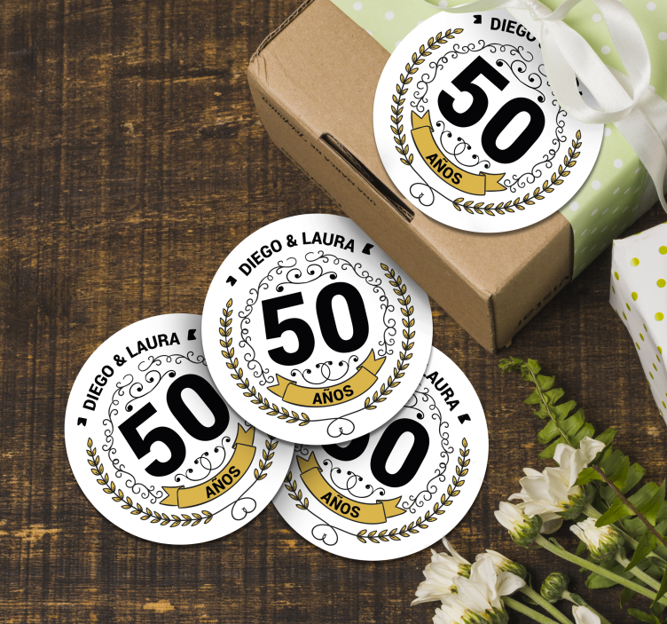 Vinilo decorativo personalizable bodas de oro - TenVinilo