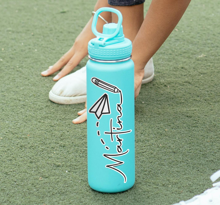 Vinilo decorativo personalizable nombre de la botella - TenVinilo