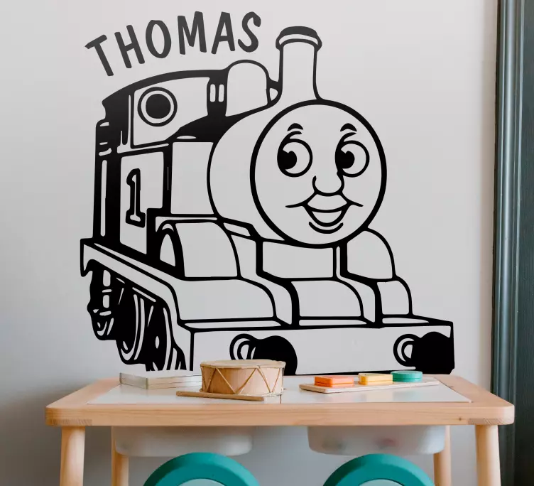 Vinilo personalizable Nombre del tren sonriente - TenVinilo