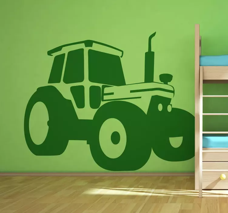 Vinilo decorativo tractor dibujo - TenVinilo